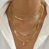 Stacked Layered Alloy Necklace Elegant Necklace All-match Jewelry Suit