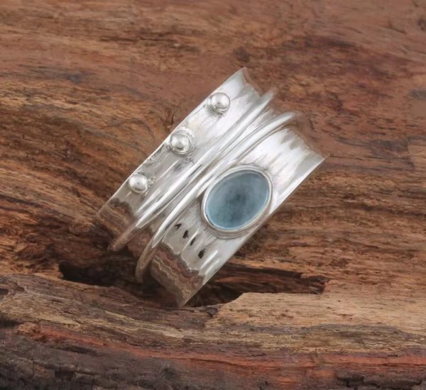 Fashion Natural Gemstone Women's Handmade Ring
