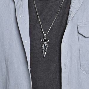 Nordic Retro Viking Text Stainless Steel Necklace