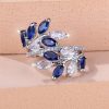 Horse Eye Zircon Leaf Ring Fashion All-match
