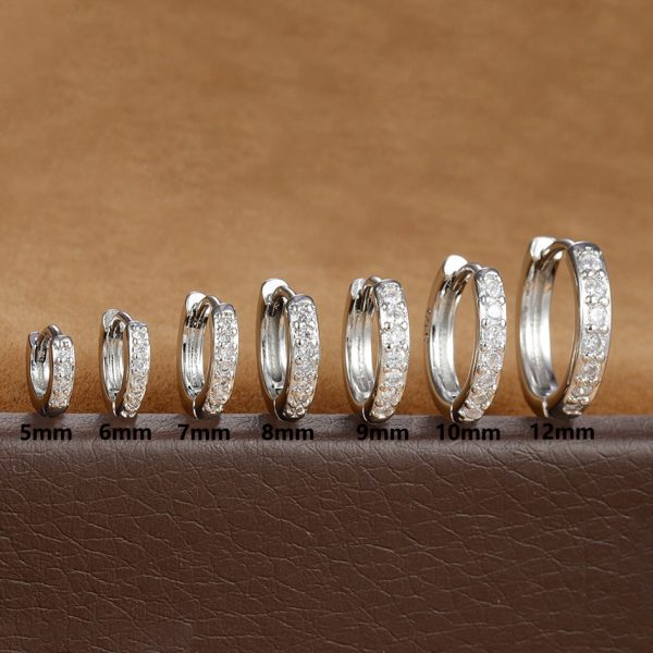 Trendy Circle Zircon Perforated Stud Earrings