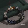925 Silver Hoop Mantra Yellow Tiger Eyes Black Myth Wukong Men And Women Bracelet