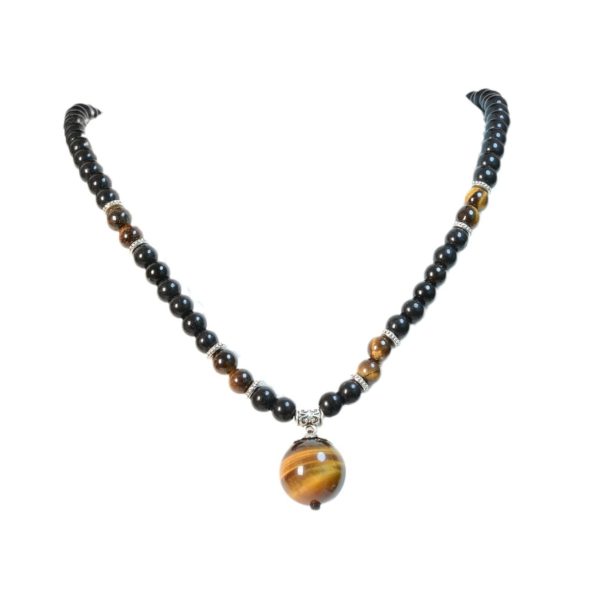 Natural Tigereye Single Bead Necklace Pendant Foreign Trade