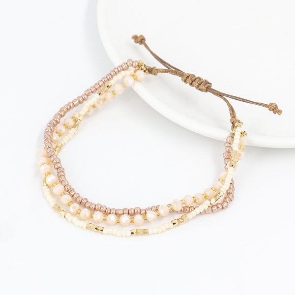 Multi-layer Winding Natural Stone Beaded Alloy Bracelet