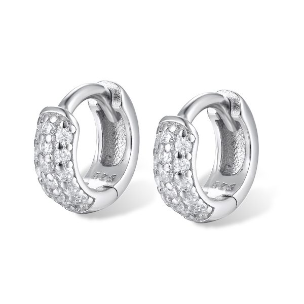 Amy Chunky Paved Hoops Earrings