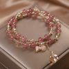 Strawberry Quartz Bracelet Double Layer Fairy Style