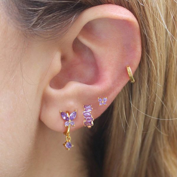 Diamond Butterfly Ear Ring Ear Clip Ear Studs Earring Set