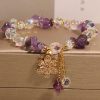 Amethyst Zircon Flower Pendant Women's Bracelet