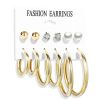 817bd4a9-a4fd-41c6-84cc-90bc87c25ee6.jpg Metallic Element C Type Earring 6-piece Set