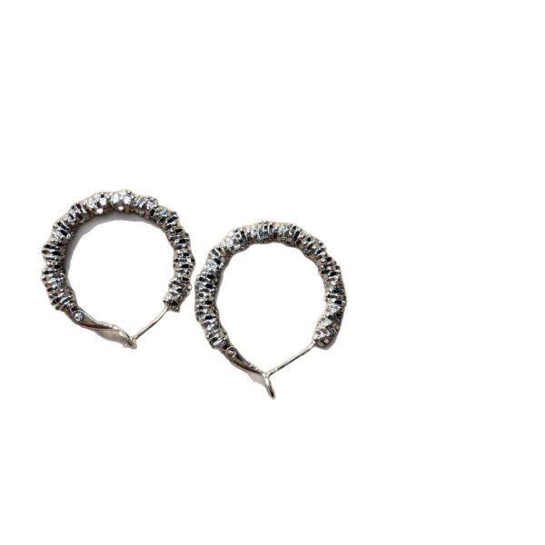 Ear Ring Circle Broken Silver Needle Retro Stud Earrings