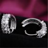 Double Row Diamond Circle Zircon Earrings