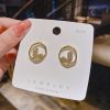 925 Silver Needle Circle Personality Heart Shape With Diamond Earrings Irregular Circles