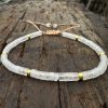 Natural Stone 42 Spacer Glitter Stone Crystal Adjustable Bracelet