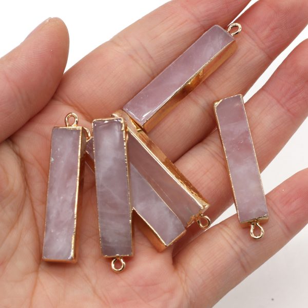 Natural Semi-precious Stone Rectangle Pendant Jewelry Accessories