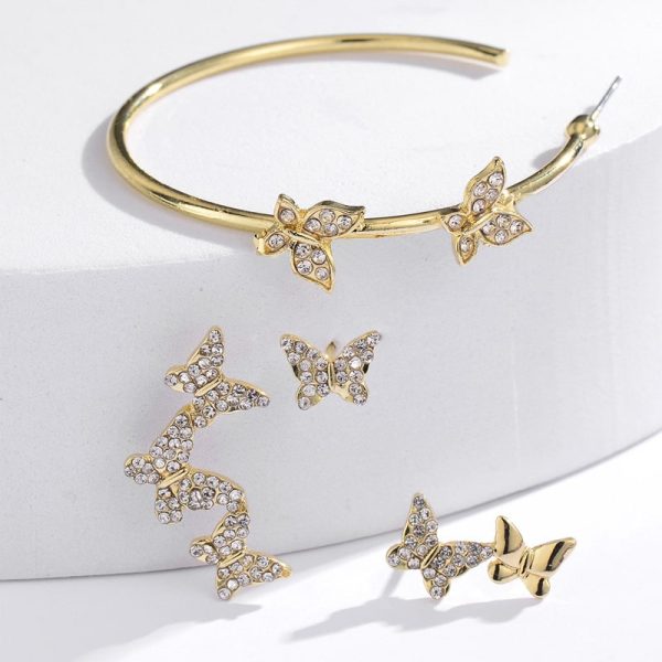 New butterfly earring set combination