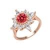 18K Gold Plating Beautiful Diamond Flower Ring