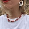 Red New Style Gravel Clavicle Chain Freshwater Pearl Necklace For Women