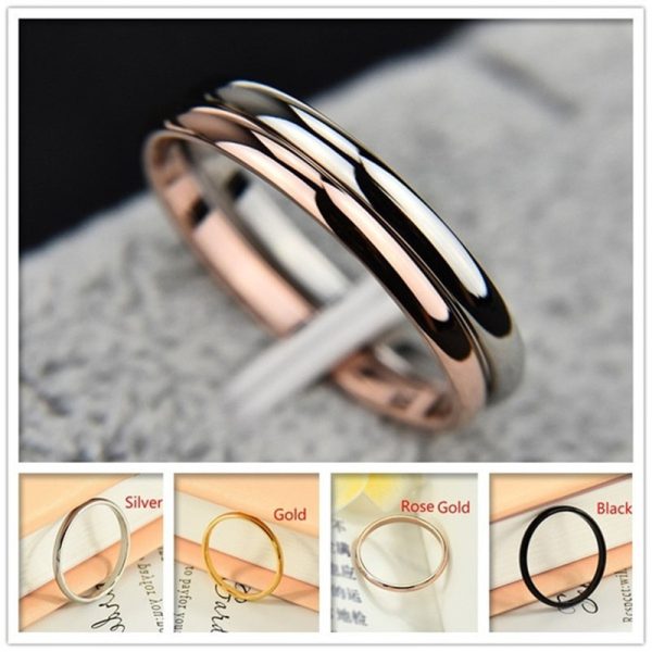Couple Ultra-fine Glossy Titanium Steel Female Ring