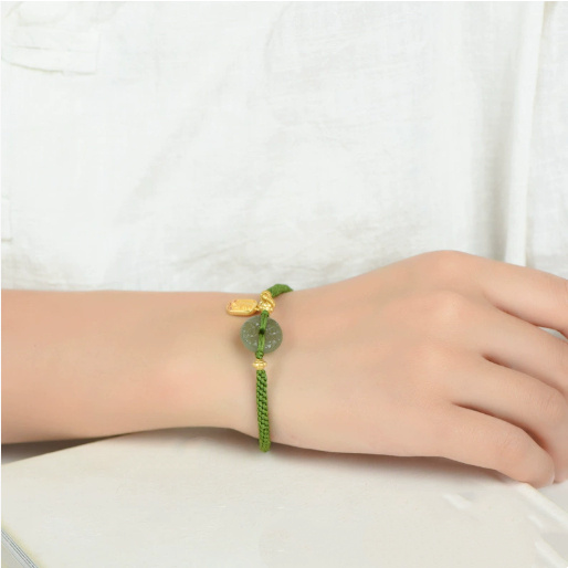Corn Knot Hetian Jade Safety Buckle Bracelet