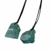 Natural Green Fluorite Pendant Rough Stone Irregular Crystal Necklace