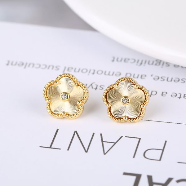Gold Flower Bracelet Ring Earrings Bracelet Women's Jewelry Set