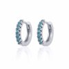 European And American Ins Round Micro-set Color Zircon Ear Buckle