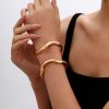 Metal Irregular Lava Bracelet For Women Fashion Special-interest Open-end Polished