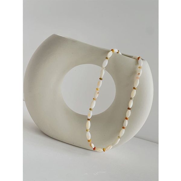 Vintage Shell Natural Stone Necklace Women's Clavicle Chain