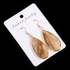 Natural Stone Semi-precious Stone Flat Drop-shaped Semi-precious Stone Eardrops 22x45mm