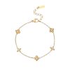 Ins Titanium Steel Bracelet 18K Gold Plating Zircon Star Pendant Exquisite