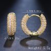 Copper Plating 18K Gold OL Circle Full Zircon Earrings