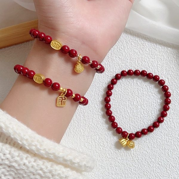 Peace Buckle Gourd Beaded Bracelet Birth Year Red Bracelet