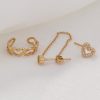 Irregular Chain Set Of Ins-style Love Ear Bone Clip Diamond Love Earrings Love Female Earrings