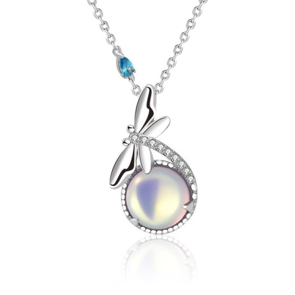 S925 Sterling Silver Necklace Female Micro Inlaid Stone Bone Lock Jewelry