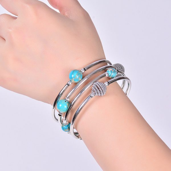 Natural blue stone imperial stone turquoise bracelet