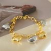Light Luxury Graceful Personality Two-color Copper Plating Peach Heart Bracelet