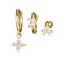 Fashion Geometric Ear Studs Zircon Set Ladies