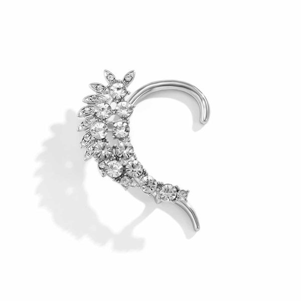 Personality Cold Wind Business Alloy Earrings Simple Micro-set Outline Elf Earrings Female