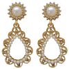 Silver Needle Pearl Drop Earrings