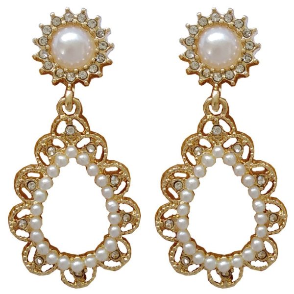 Silver Needle Pearl Drop Earrings