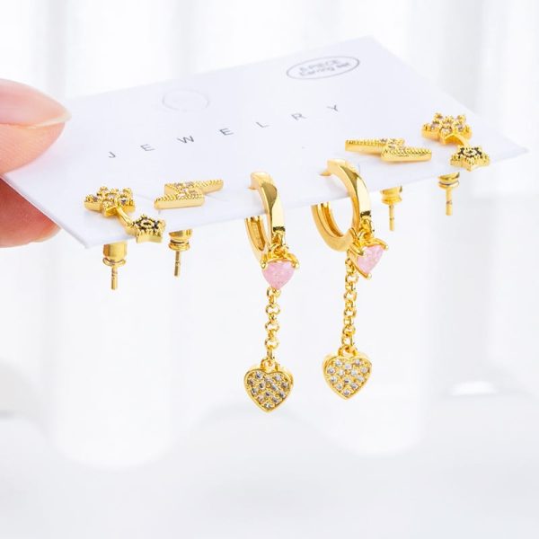 Lightning Current Su Star Earrings Simple And Exquisite 6 Piece Set