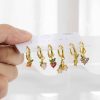 Women's Fashion Grape Lemonade Peach Fruit Center Earrings Set Of 6