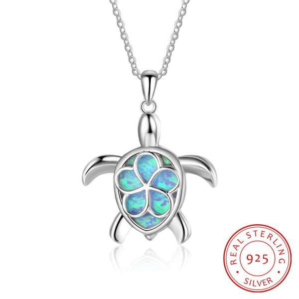 Cute Turtle OPAL Pendant Charm All-match Necklace