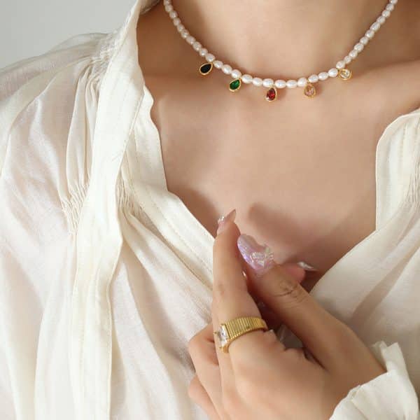 Crystal Stone Cold Simple Necklace