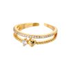 Female Creative Double-layer Cross Frame Ring
