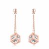 Simple And Fashionable Square Earrings With Zircon Micro-set