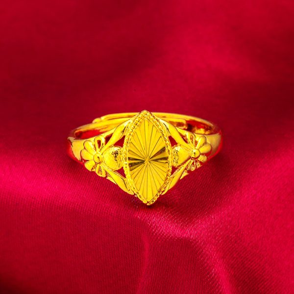 Alluvial Gold Girls Open Diamond Flower Ring