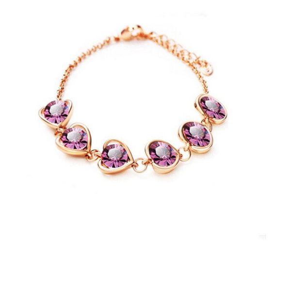 High-end Fashion Peach Heart Crystal Bracelet