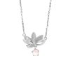 Pink Crystal Necklace Women's Sterling Silver Lotus