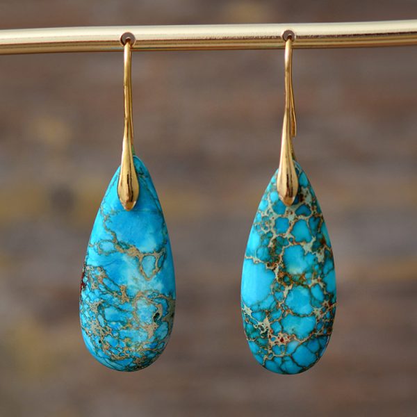 Natural Stone Bohemian Emperor Stone Drop Earrings